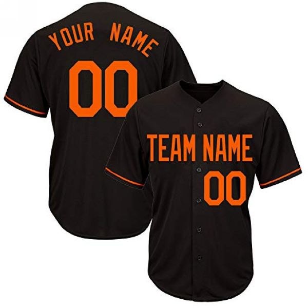 Custom Baseball Jersey Embroidered Your Names and Numbers – Black ...