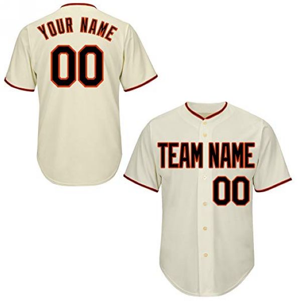 Custom Baseball Jersey Embroidered Your Names and Numbers – Cream