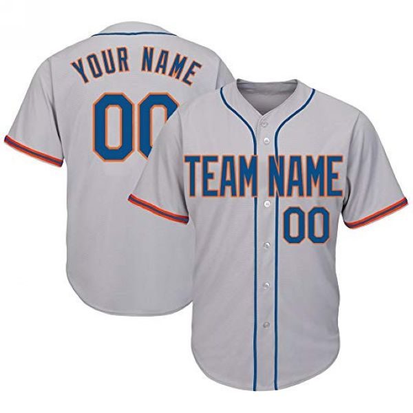 Custom Baseball Jersey Embroidered Your Names and Numbers – Gray/Royal -  Blank Jerseys