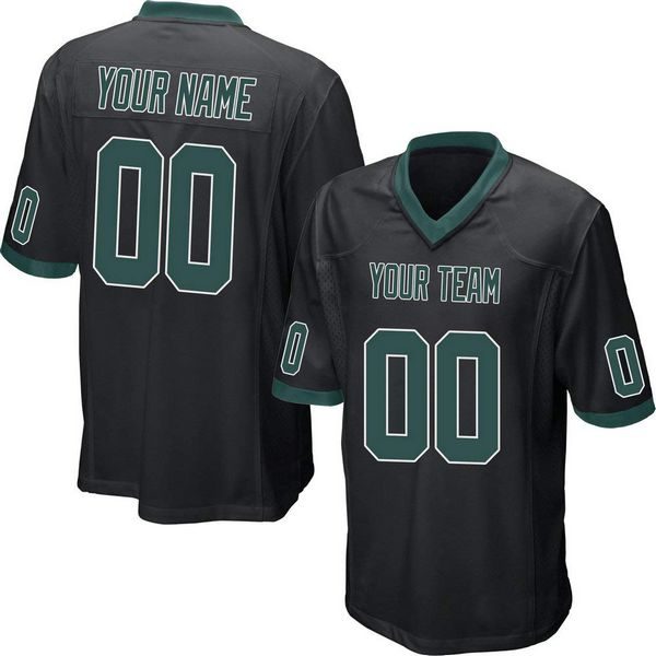 Custom Football Jersey Embroidered Your Names and Numbers – Black/Green - Blank  Jerseys