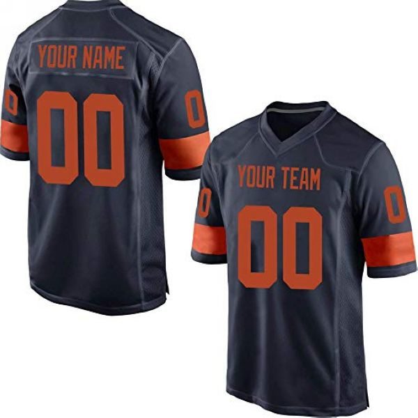 Custom Football Jersey Embroidered Your Names and Numbers – Navy/Orange/White  - Blank Jerseys