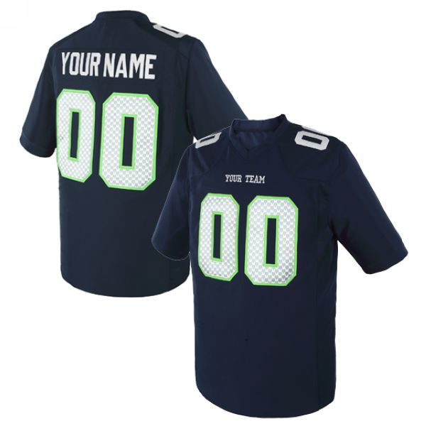 Elite Men's Navy Blue Home Jersey - Football Customized Seattle