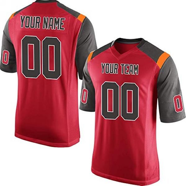 Custom Football Jersey Embroidered Your Names and Numbers – Brown