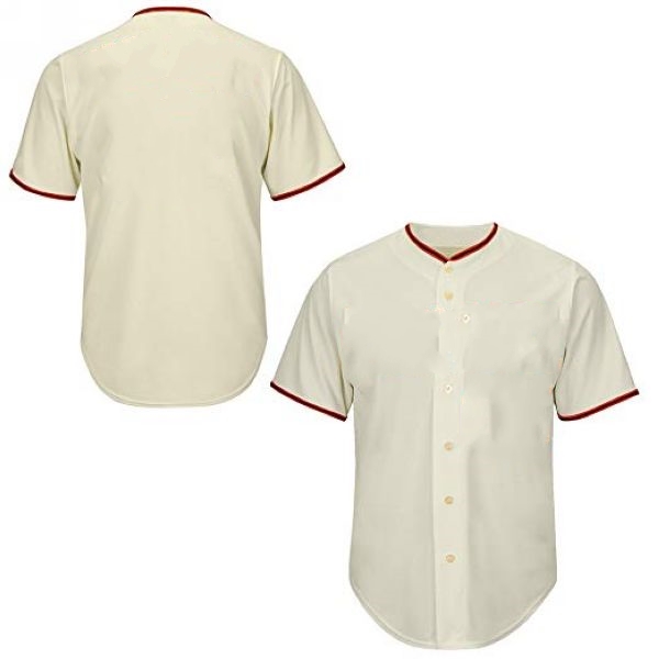 Youth & Adult Cream Button Front Baseball Jersey - Blank Jerseys