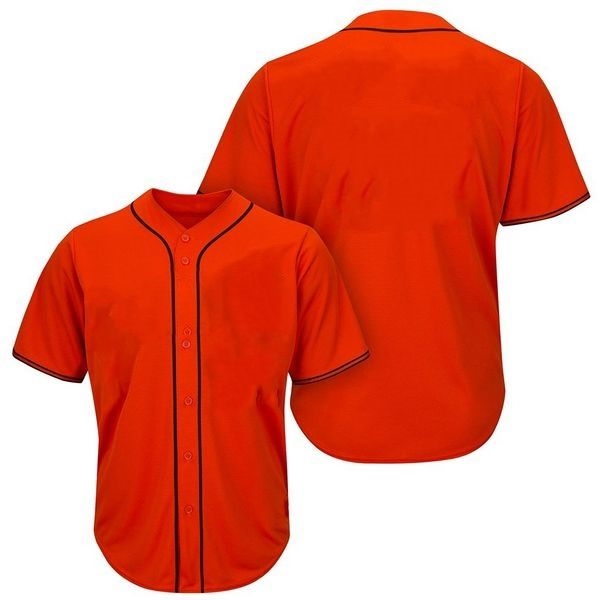 Unisex Full Button Plain Red Custom Baseball Jerseys