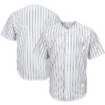 Youth & Adult Pinstripe Button Front Baseball Jersey – White/Black ...