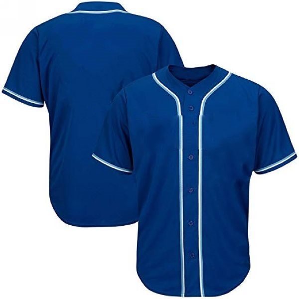 white and blue baseball jersey