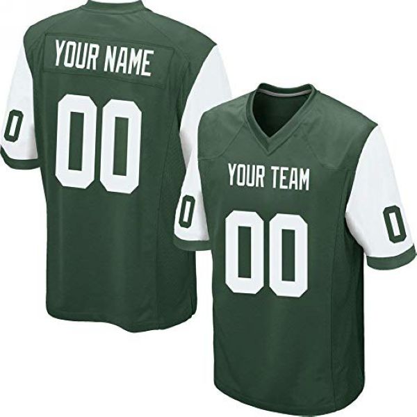 Custom Green Football Jersey with White